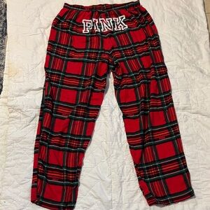 PINK Victoria's Secret ‎ Red Plaid Pajama Bottoms